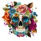 Sticker decorativ, Sugar Skull, Multicolor, 64 cm, 1201STK-3