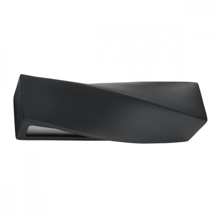 Lampă De Perete Sigma Negru Ceramică/Sticlă 1 Bec Dreptunghiular Modern De Interior