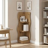 vidaXL Raft de colț Stejar Artizanal 34 x 33 x 102 cm Lemn prelucrat 899944