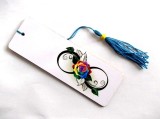 semn carte cu semnul infinit si trandafir multicolor 35136