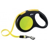 Lesa Flexi New Classic Neon, cu Banda, marimea M/5 m, galben
