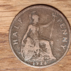 Marea Britanie - moneda de colectie - 1/2 half penny 1928 - George V