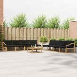 vidaXL Set de canapele de exterior 9 pcs Alb și negru 79 x 79 x 37 cm 3388550