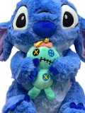 Jucarie Stitch albastru de plus cu marioneta 40 cm