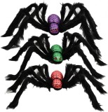 Set de 3 paianjeni pentru Halloween Vohoney, textil, multicolor, 75 cm
