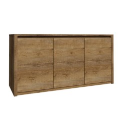 Comoda cu 3 usi din mdf maro stejar lefkas inchis Montana 130x43x80 cm