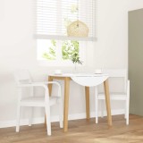 vidaXL Scaune de sufragerie 2 buc Cauciuc din lemn masiv alb 4102513