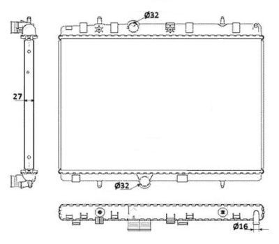 Radiator racire motor Citroen C-Elysee, C2 (Jm), Ds3; Peugeot 1007 (Km), 207 (Wa, Wc), 301