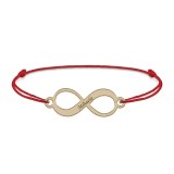 Saray - Bratara personalizata snur si infinit cu nume din Aur 14 karate - 0,14 grame,15 x 5.3 mm