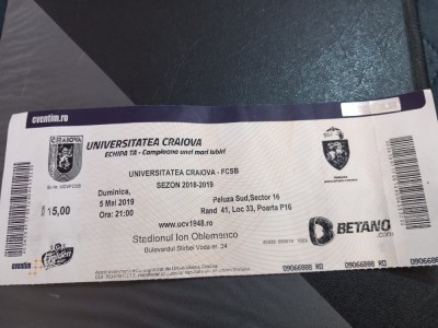 Bilet U Craiova - FCSB foto