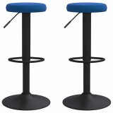 Cumpara ieftin Scaune de bar, 2 buc., albastru, catifea