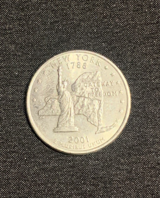 Moneda jubiliară quarter dollar 2001 New York foto
