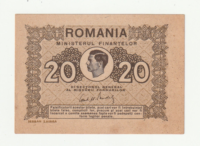 Romania, 20 lei 1945 _UNC *cod B5