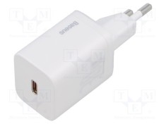 Alimentator BASEUS 30W 5-20V DC USB-C alb, &icirc;ncărcare rapidă PD 3.0