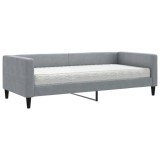 Cumpara ieftin Pat de zi cu saltea, gri deschis, 90x200 cm, textil