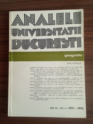 Analele universității București - Geografie 1991-1992 foto