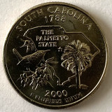 AMERICA QUARTER 1/4 DOLLAR 2000 LITERA D. (CAROLINA DE SUD- STATUL PALMETTO),BU, America de Nord, Cupru-Nichel