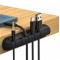 Organizator cabluri, 5 compartimente, silicon, negru, 9.5x2 cm