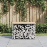 Banca de gradina, design gabion, 63x44x42 cm, lemn masiv de pin GartenMobel Dekor, vidaXL