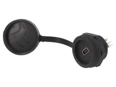 Conector USB B mini IP67 cu capac de protecție foto