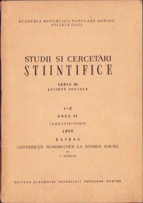 HST 322SP Contribuții numismatice la istoria Daciei 1955 Winkler dedicație autor foto