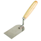 Cumpara ieftin Mistrie inox dreapta cu maner lemn 100x50mm