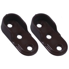 Set 2 Suporti din plastic pentru bara ovala, interior 16 mm, maro