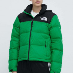 The North Face geaca de puf 1996 RETRO NUPTSE JACKET femei, culoarea verde, de iarna, NF0A3XEOPO81