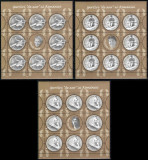 ROMANIA 2004-Lp 1670b-Sportivii de aur ai Romaniei-set de 3 coli de 8 timbre, Nestampilat
