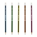 Creion - Strigo - HB cu guma de sters, dungi colorate (mai multe culori - pret pe bucata) | Strigo