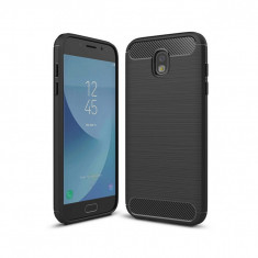 Husa Compatibila cu Samsung Galaxy J7 2017 J730 Techsuit Carbon Silicone Negru