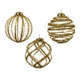 Cumpara ieftin Glob - Glass 3D Gold Glitter Lines - mai multe modele | Kaemingk