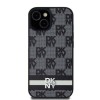 Husa Samsung Galaxy S24 Plus - DKNY Leather Checkered Mono Pattern &amp; Printed Stripes (DKHCS24MPCPTSSK) - Black
