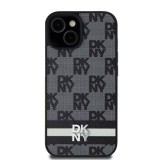 Husa Samsung Galaxy S24 Plus - DKNY Leather Checkered Mono Pattern &amp; Printed Stripes (DKHCS24MPCPTSSK) - Black
