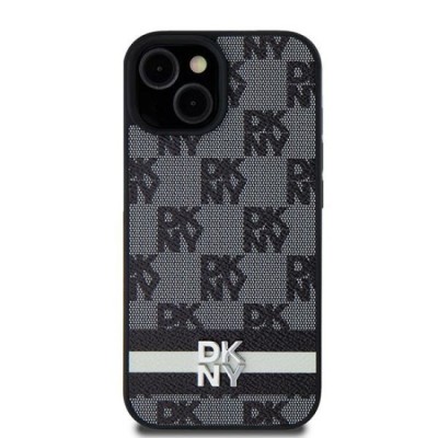 Husa Samsung Galaxy S24 Plus - DKNY Leather Checkered Mono Pattern &amp;amp; Printed Stripes (DKHCS24MPCPTSSK) - Black foto