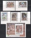 Mauritania 1984 - Jocurile Olimpice - Los Angeles, Serie NDT + Colita NDT + 6 Colite DE LUX NDT, PA, SET COMPLET, 4 POZE, MNH