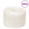 Fr&acirc;nghie de lucru, alb, 14 mm, 100 m, polipropilenă