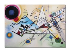 Tablou abstract celebru pictat manual, Composition VIII, 120x90cm ulei pe panza, reproducere Wassily Kandinsky