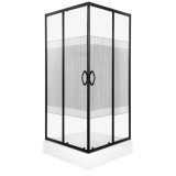 Cabină de duș pătrată neagră Xenia SQ 90 cu tavă Victor plus