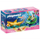 Cumpara ieftin Jucarie Playmobil Magic, Regele marii cu trasura rechin, 70097, Multicolor