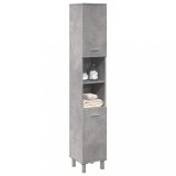 vidaXL Dulap de baie, gri beton, 30 x 30 x 179 cm, PAL