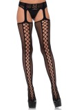 Ciorapi Decupati Sexy Cu Portjartier, Negru, Marime Universala, Leg Avenue