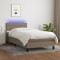 vidaXL Pat cu arcuri, saltea și LED, gri taupe, 80x200 cm, textil 3133193
