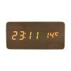 Ceas de masa elSales ELS-1574 , afisaj LED rosu , temperatura , data , format ora 24 h , lemn deschis