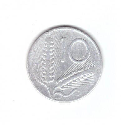 Moneda Italia 10 lire 1954, stare relativ buna, curata foto