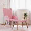 VidaXL Scaun de relaxare cu taburet, roz, catifea 327670