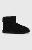 UGG cizme de zăpadă din piele &icirc;ntoarsă Classic Mini barbati, culoarea negru 1002072-BLK