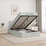 Cumpara ieftin Pat ottoman cu saltea Gri deschis 120 x 190 cm Catifea