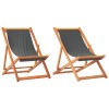 Scaune pliante 2 buc. Material textil gri