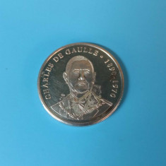 Medalie argint Charles de Gaulle 1890-1970